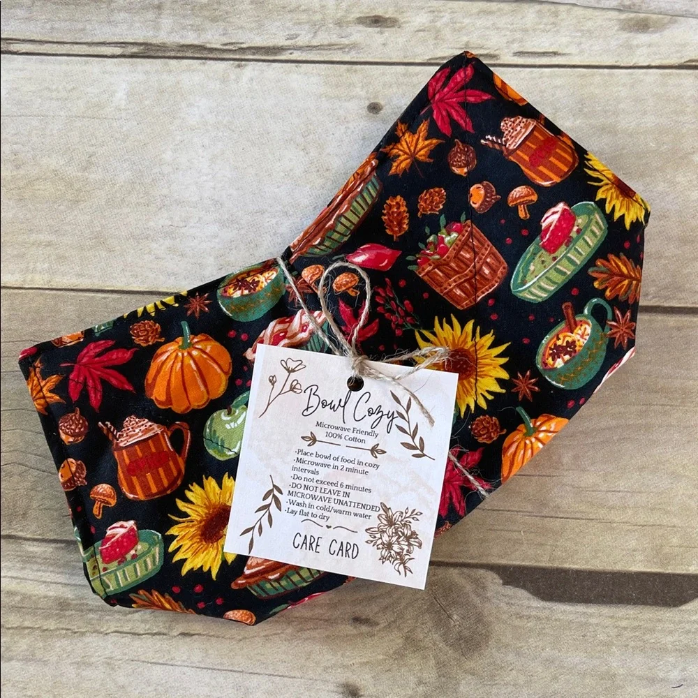 Microwave Bowl Cozy Fabric Bowl Fall/Autumn Sunflowers/Baking
